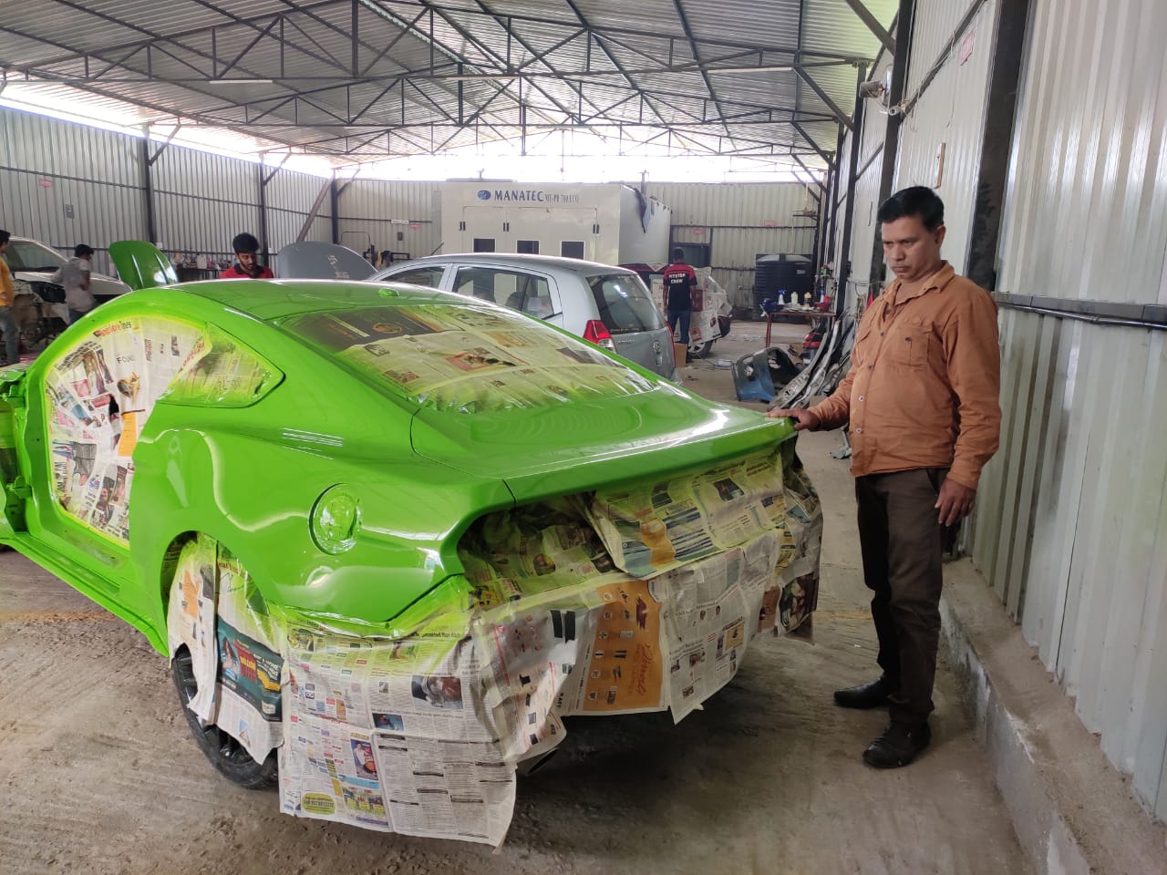 Car Service Painting Work in Paint Booth