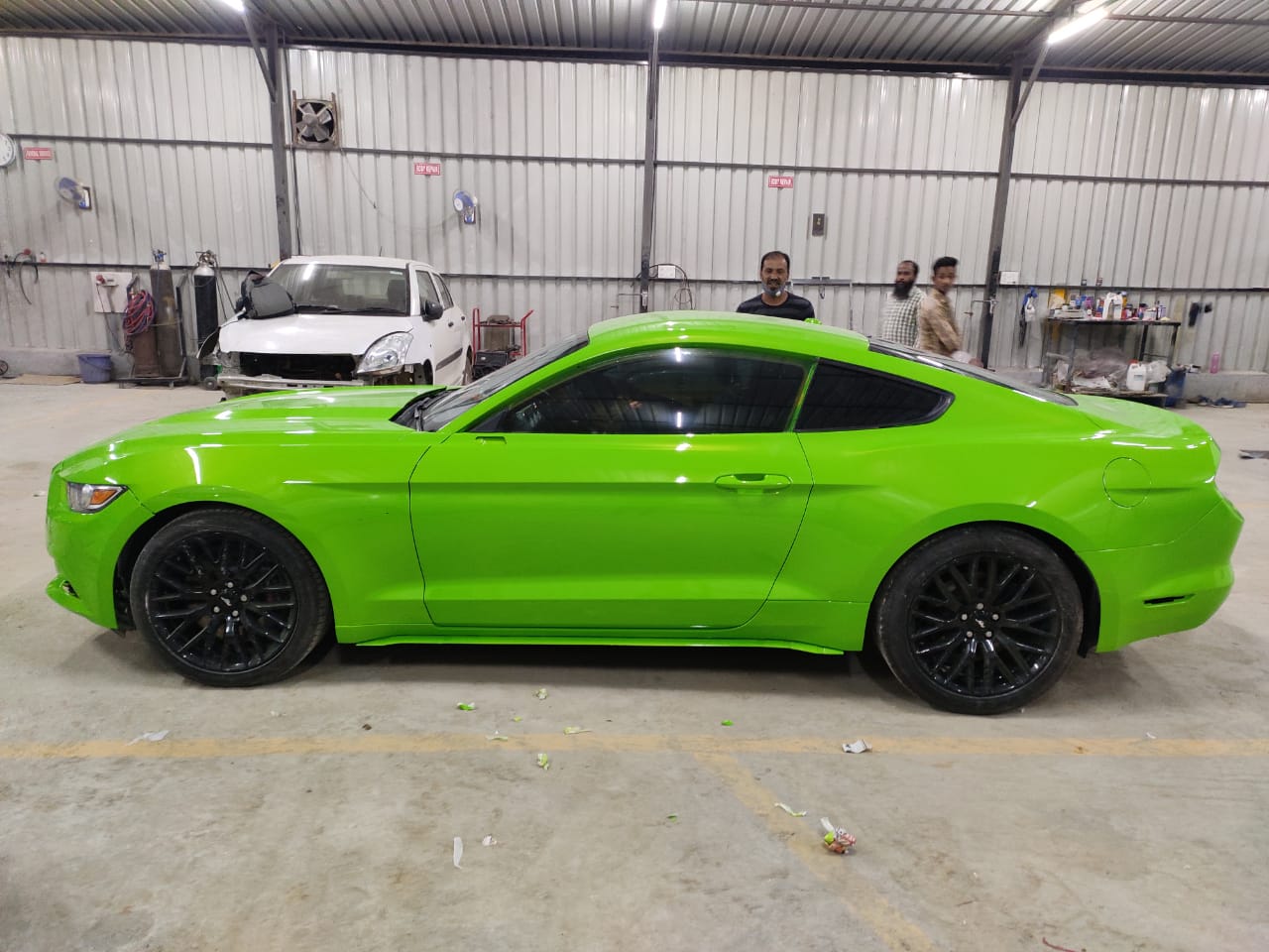 Car Painting Work in Paint Booth