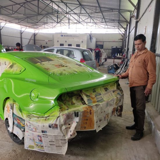 Car Service Painting Work in Paint Booth