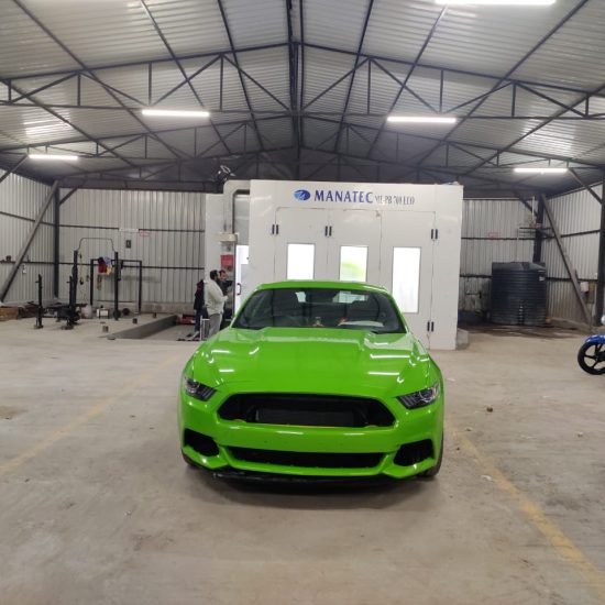 Car Painting Work in Paint Booth