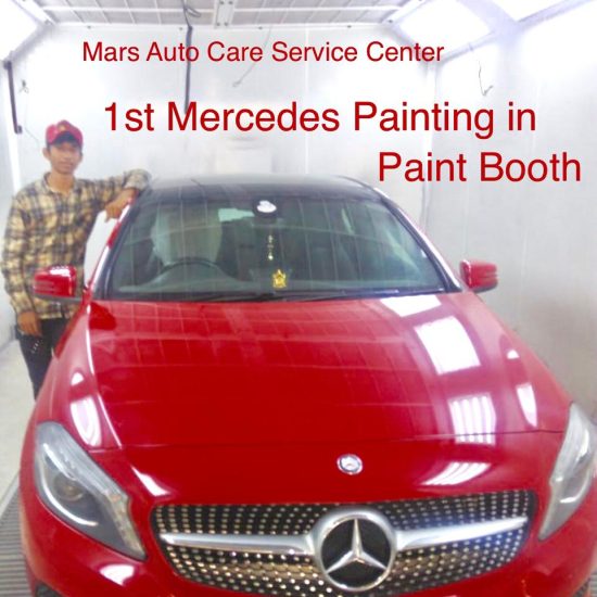 Car Painting Work in Paint Booth